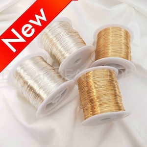 Wire by Large Spool - Jewelry and Craft Making Wire Lots Supplies -14K Gold/ Silver Plated Wrapping Wire (Soft 18/20/22/24/26/28 Gauge Soft)