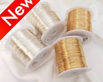 Wire by Large Spool - Jewelry and Craft Making Wire Lots Supplies -14K Gold/ Silver Plated Wrapping Wire (Soft 18/20/22/24/26/28 Gauge Soft)