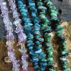 Natural Chips and Stones Small Ametrine/ Kyanite/ Ruby Zoisite Chip Beads Strands 4-7mm image 4