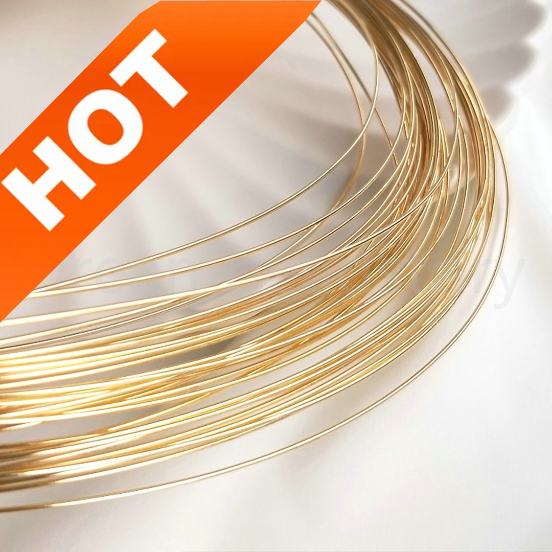 Gold Wire for Jewelry Making 14K Gold Plated Brass Smooth Plain Round