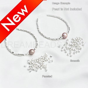 Tiny Metal Beads Bulk Wholesale, 925 Sterling Silver Plated Over Brass Square Spacer Beads for Jewelry Making (2.5/3/4mm)