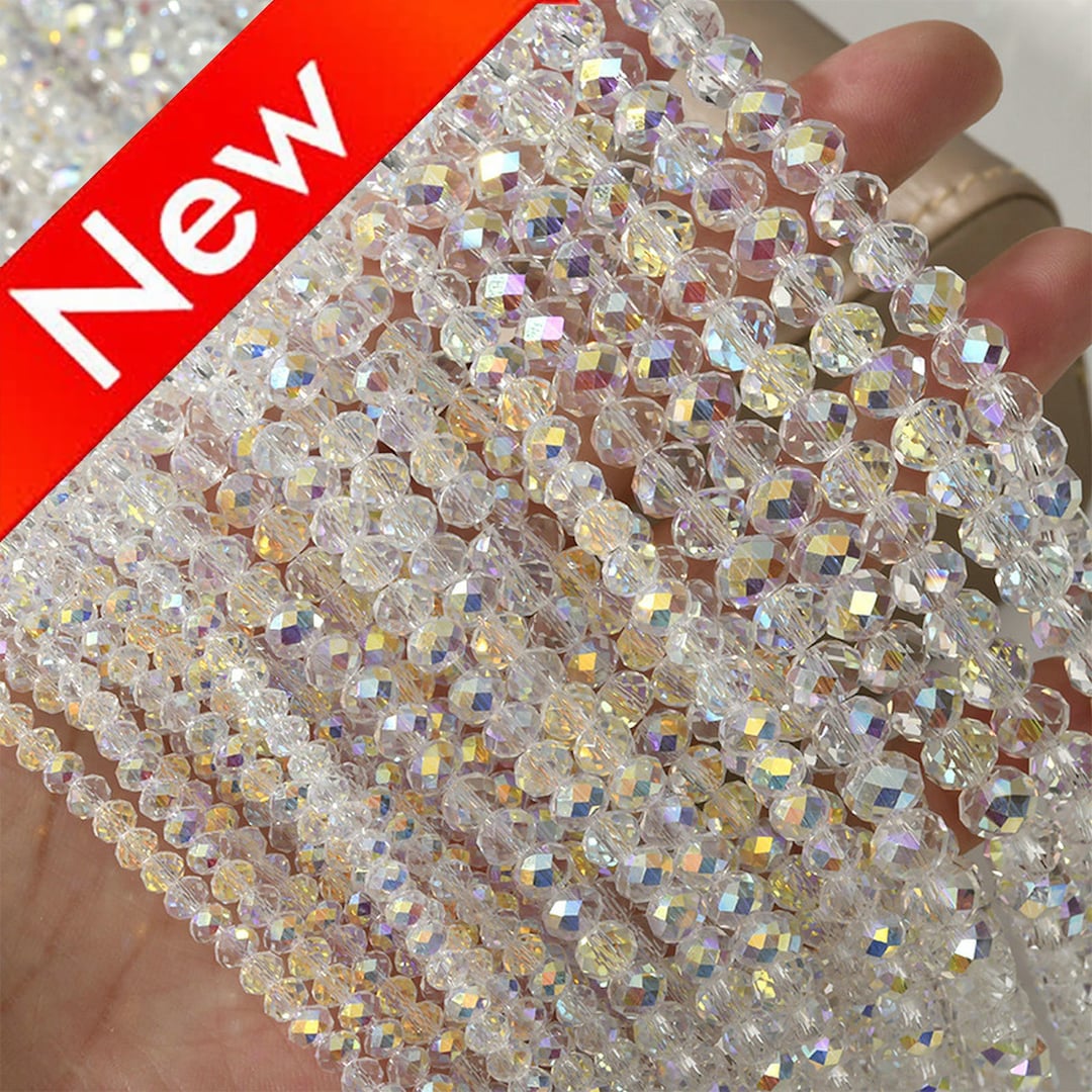 Sparkling Bling Beads for Necklace Bracelet Earring Making, Faceted AB ...