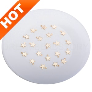 10-500 Pcs Lots Star Charms Bulk Wholesale Supply 14K Gold Plated Hollow/ Solid Star Shape Pendant