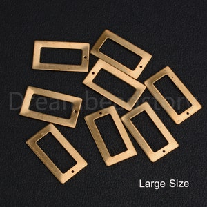 20-500 Pcs Raw Brass Hollow Rectangle Charms Pendant Finding Link Connector for Jewelry Making 1 Hole image 7