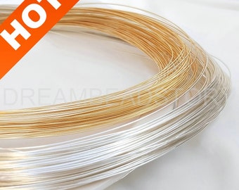 4-50 Meters Soft Wire for Wrapping Necklace Bracelet Earring Making 14K Gold/ Silver Plated 26 24 22 20 Gauge Wire Lots Wholesale Supply