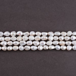 7-8mm Ripple Baroque Pearl Strands 1 Strand / White