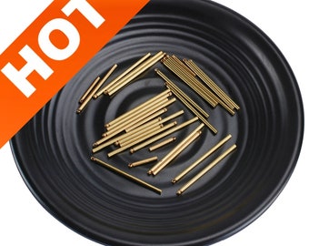 20-500 piezas de latón crudo, bola de 2 mm, 15 mm, 20 mm, 25 mm, 35 mm, 40 mm y 50 mm de largo, tubo redondo, colgante, barra conectora para fabricación de joyas (1 agujero)