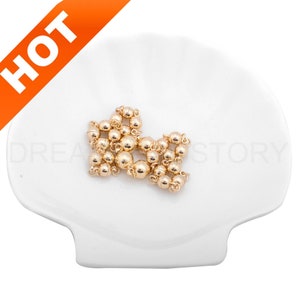 2-50 Pcs Ball Clasp for DIY Jewelry Making, 14K Real Gold Plated Smooth Round Strong Closure for Necklace Bracelet (6 8 10mm)