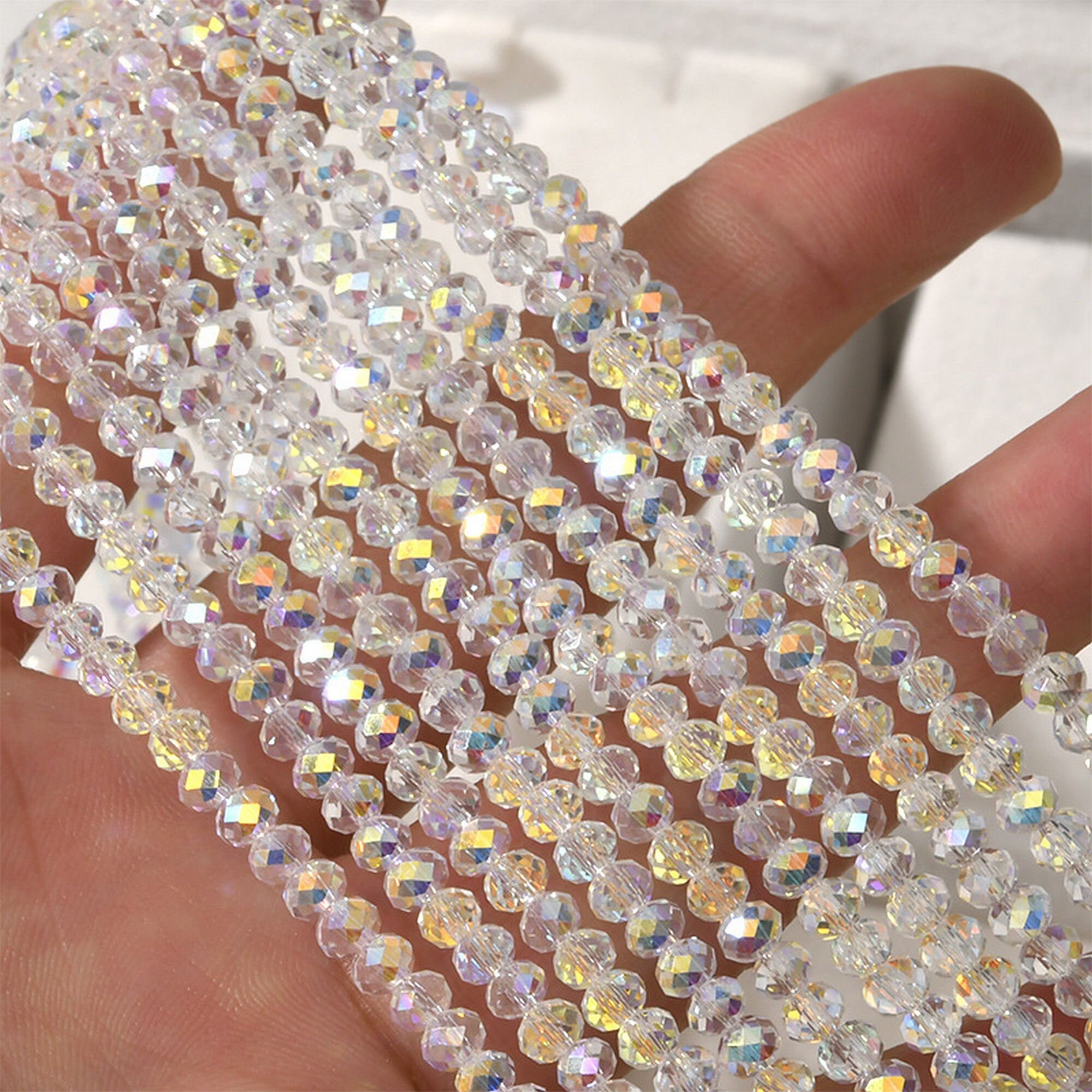 Sparkling Bling Beads for Necklace Bracelet Earring Making, Faceted AB ...