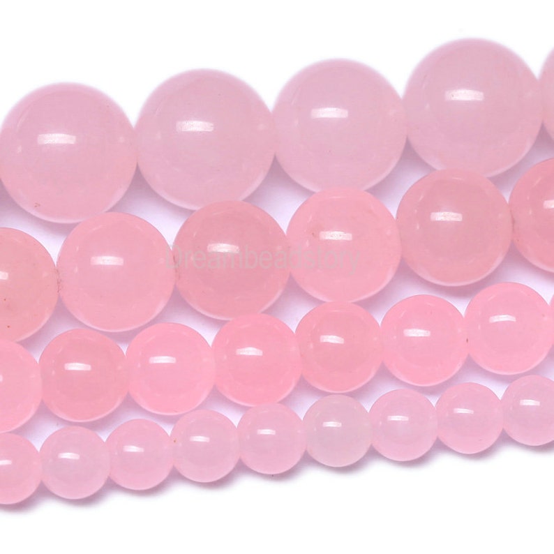 Pink Chalcedony Beads 4 6 8 10 12mm Smooth Round Pink Beads - Etsy
