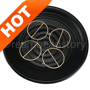 10-200 stuks messing grote cirkel hanger / geborstelde grote hoepels met één lijn / geometrische metalen component voor sieraden maken (38mm cirkel)