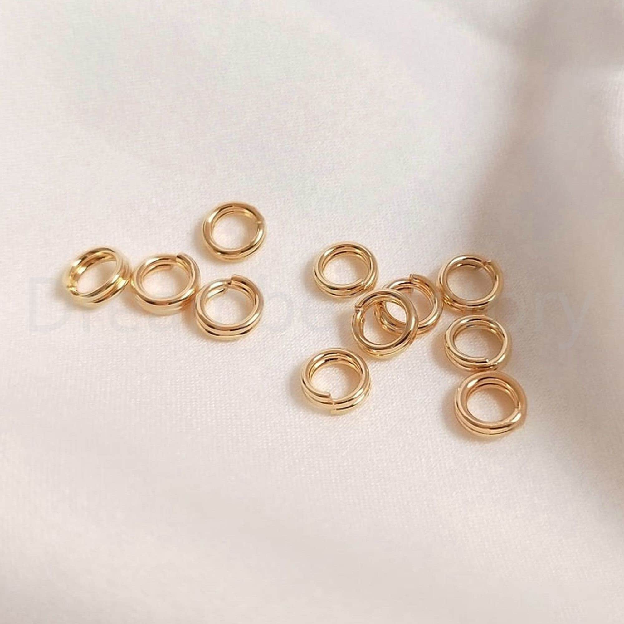 20-1000 Pcs Gold Jump Rings, 14K Real Gold Plated Open Jumpring With ...