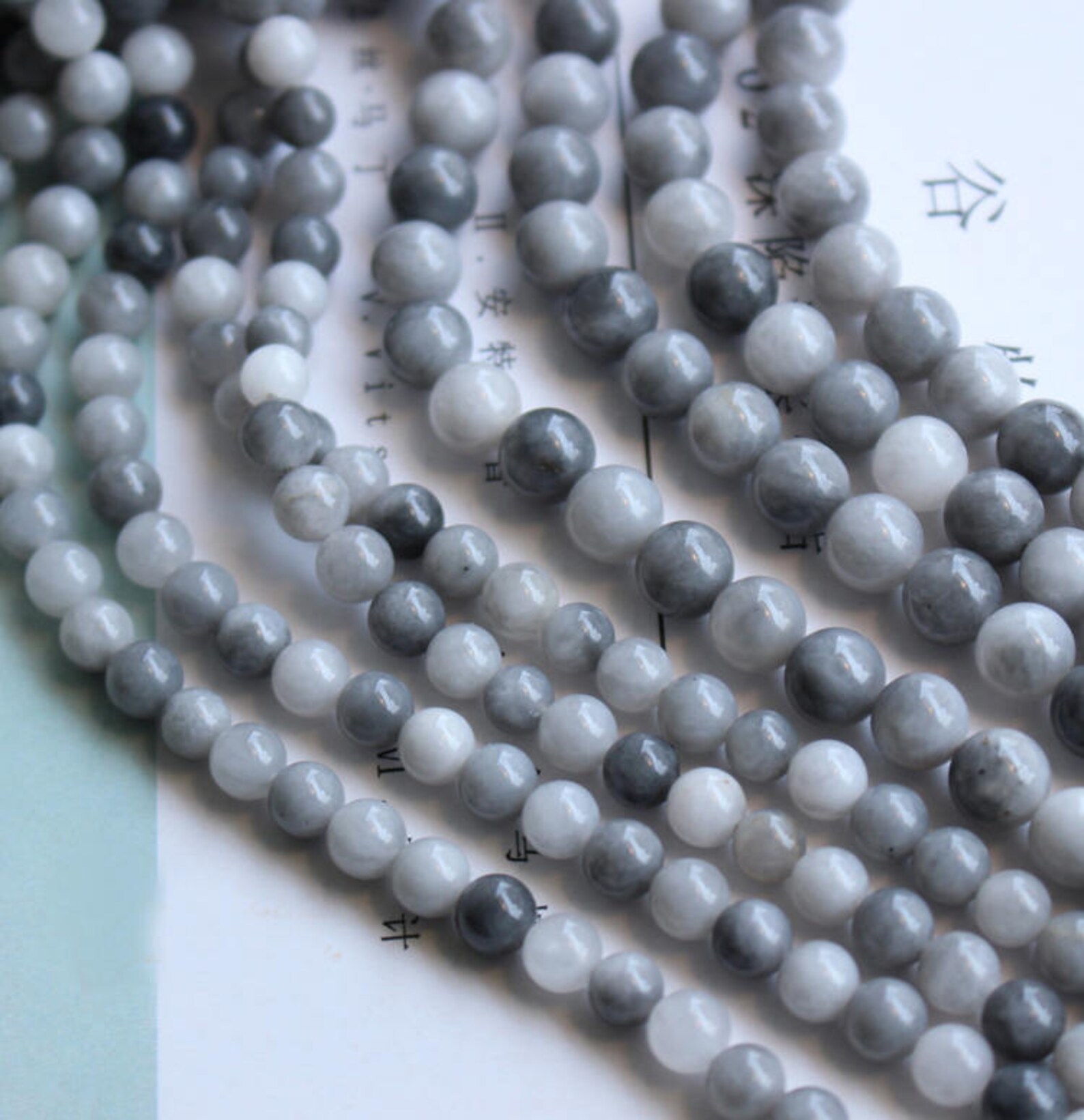 Natural Gray Eagle Eye Stone Beads Full Strand Loose Hawk Eye Etsy