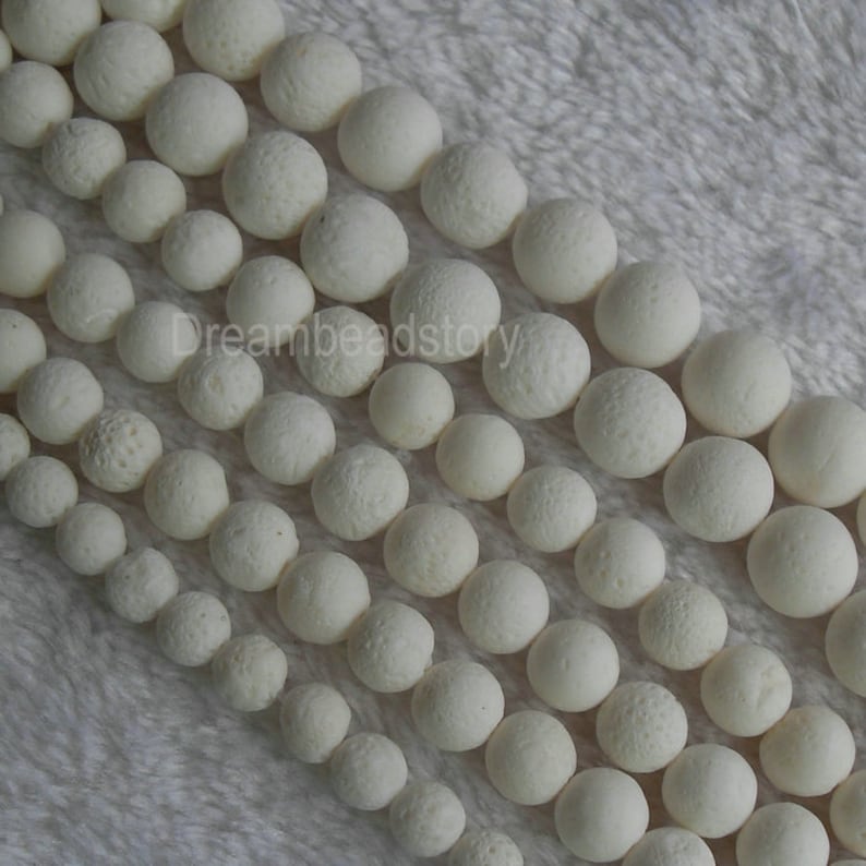Natural White Sponge Bamboo Beads, Round 6 8 10 12mm 14mm 16mm DIY ...