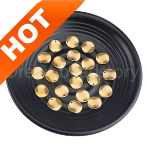 20-1000 Pcs Brass Wavy Circle Pendant/ Round Geometric Charm Blank Stamping Finding Bulk Supplies for Earring Making (15mm)