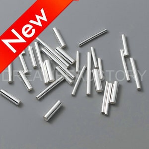 Tube Connector for Craft Making - 925 Sterling Silver Smooth Plain Round Cylinder Beads (Very Thin)