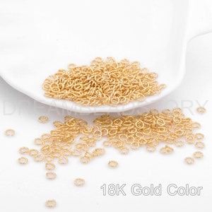 20-500Pc Gold Jumpring Finding Lots Wholesale Supply 14K/18K Gold Plated Open/Closed Texture Jump Rings for Necklace Bracelet Making 4 6 8mm