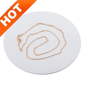 1-100 Pcs Necklace Chain, 14K Real Gold/ 925 Sterling Silver Plated Rolo Cable Chain with Lobster Clasp (19.5 Inches)