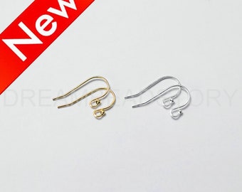 Hypoallergenic Earwire Hooks Lots Supplies - Gold/Rose Gold/White Gold Plated 925 Sterling Silver Ear Wire with Ball-Blank Earring Component