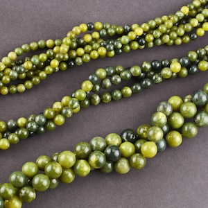 Genuine Canada Jade Gemstone Beads for DIY Jewelry Making Smooth Round 6mm 8mm 10mm Stone Beads Wholesale