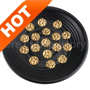 10-500 Pcs Metal Blank Stamping Online Wholesale Brass Hammered Waved Circle Finding for Making Jewelry (16mm)