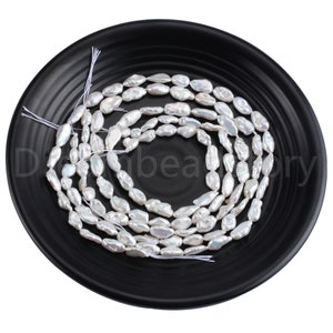 Freedom White Biwa Pearl Beads, Natural Cultured Pearls for Handmade Jewelry Making (Small Size 6-8mm)