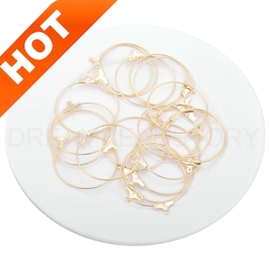 10-500 aros de abalorios dorados, chapados en oro auténtico de 14 quilates (30/35 mm)