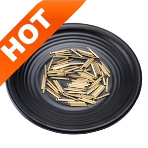 20-500 Pcs Raw Brass Rectangle Geometric Tube Bar Link Findings Lots Wholesale 20mm 30mm 40mm 50mm 60mm Long ( 1 Hole )