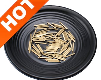 20-500 Stück Roh Messing Rechteck Geometrische Rohr Bar Link Zubehör viele Großhandel 20mm 30mm 40mm 50mm 60mm Lang (1 Loch)