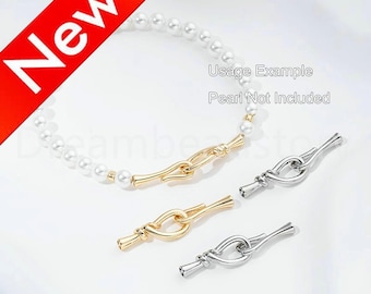 Hook Clasp for Necklace Making, Secure and Durable Jewelry Clasp, 14K Real Gold/ White Gold Plated Over Brass Closure Finding