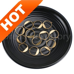 10-500 Pcs Round Circle Charms for Jewelry Making Raw Brass Hollow 20mm Geometric Pendant Finding Wholesale ( 1 Loop )