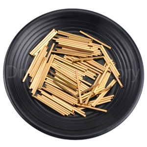 20-500 Pcs Raw Brass 20mm 30mm 40mm 60mm Rectangle Cuboid Tube Pendant Component Finding for DIY Jewelry Craft Making ( 1 Hole )