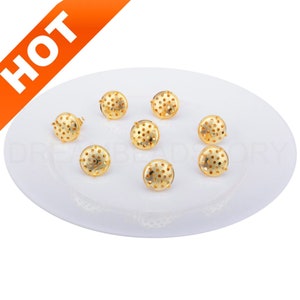 2-100 Pcs 18K Gold Plated Earring Setting/ Round Prong Bezel Cup/ Blank Stud Base/ Claw Earring Post/Clip on Earring(925 Silver Pin)