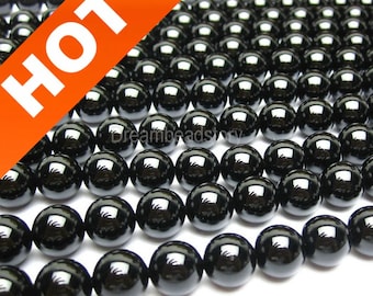 Natural Black Agate Stone Beads, Round 2 4 6 8mm 10 12 14 16 18 20mm Loose Agate Stone Beads