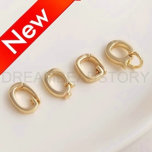 2-100 Pcs 14K Gold Plated Pendant Pinch Bail Clasp Lots Supply Small Size Connector Finding for Necklace Making (4 Sizes)