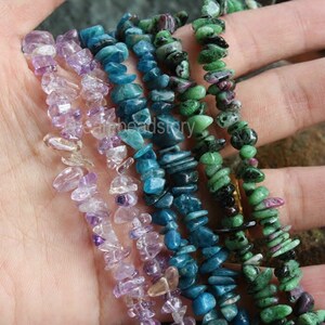 Natural Chips and Stones Small Ametrine/ Kyanite/ Ruby Zoisite Chip Beads Strands 4-7mm image 5