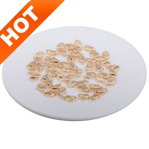 4-200 Pcs 14K Gold Plated Flat Back Lobster Claw Clasp for Necklace Bracelet Making Jewelry End Link Closure Finding Supply
