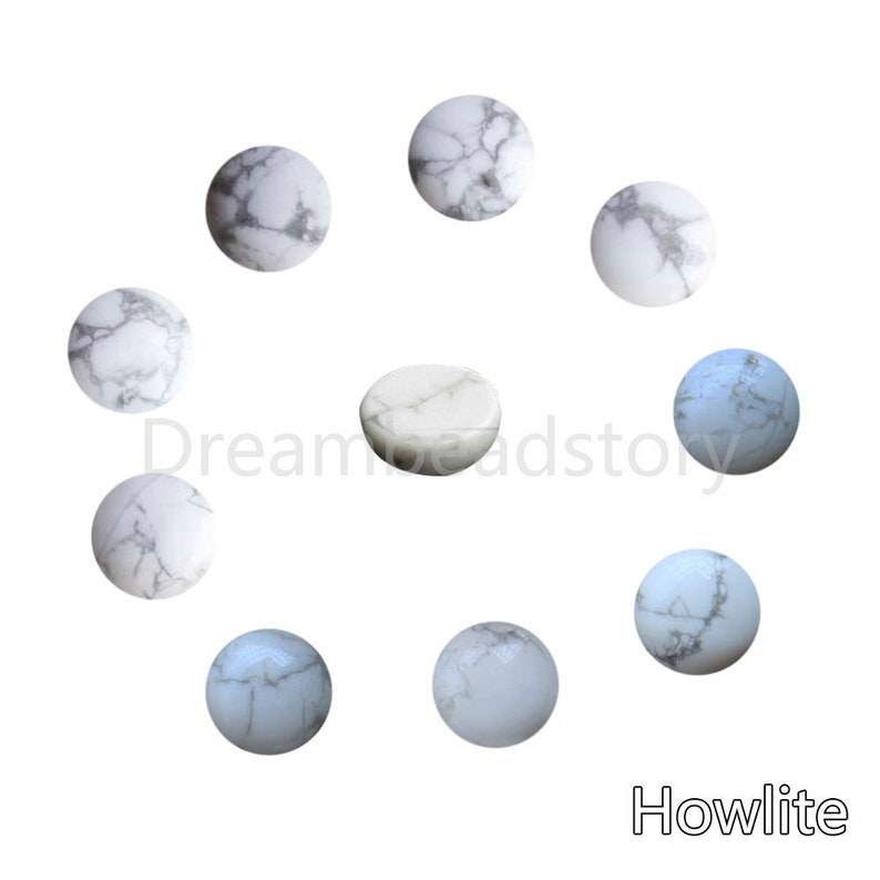 4-100 Pcs Jewelry Cabochons Lots Wholesale Natural Gemstone Round No Hole Flat Back Half Cabochons for Jewelry Making 16mm image 7