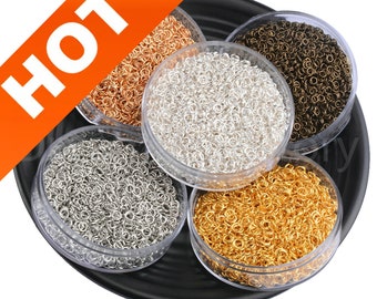 10-500g Thin Jump Rings White Gold/ KC Gold/ Gold/ Silver/ Bronze Color 3mm 4mm 5mm Iron Open Jumprings Round Wire Connector 24 Gauge
