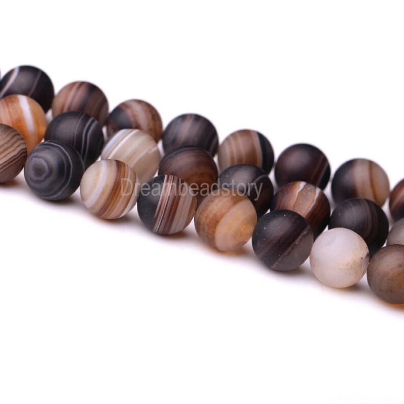 Natural Round Gemstone Beads 8 10 12mm Semi Precious Stone Beads to Make Jewelry Wholesale Beads Brown Stripe Agate Beads