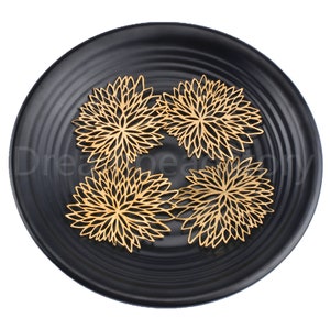2-100 Pcs Brass Extra Large Flower Unique Charms Connector/ Chrysanthemum Shape Oversized Pendant Finding (44*56mm)