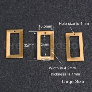20-500 Pcs Raw Brass Hollow Rectangle Charms Pendant Finding Link Connector for Jewelry Making 1 Hole image 4