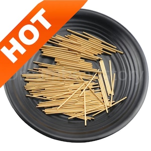 100-1000 Pcs 40mm Long Raw Brass Solid Round Smooth Plain Straight Strong Bar Tube Spacer Finding 18/ 17/ 14/ 13/ 12 Gauge ( No Hole )