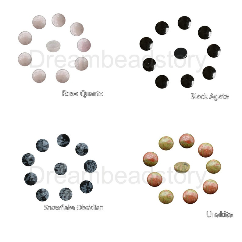 20 pz 4-25mm Cabochon di pietre preziose naturali per la creazione di gioielli Rotondi 4mm 6mm 8mm 10mm 12mm 14mm 16mm 18mm 20mm Flatback Cabs all'ingrosso senza foro immagine 10