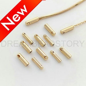 10-1000 Pcs Gold Plated End Cap, Tiny Small and Thin Cord End Cap For Jewelry Making Supplies, Plain Ending Cap (1.5mm/ 2mm Need Glue)