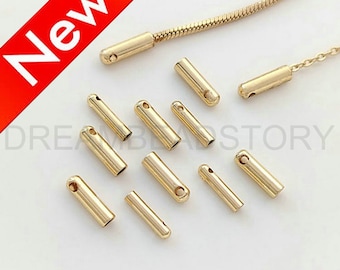 10-1000 Pcs Gold Plated End Cap, Tiny Small and Thin Cord End Cap For Jewelry Making Supplies, Plain Ending Cap (1.5mm/ 2mm Need Glue)