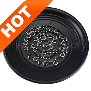 50-500 Pcs Stainless Steel 2 3 4 5 6 8mm Large Hole Beads/ Highly Polished Smooth Rondelle Spacer Beads for European Jewelry Making