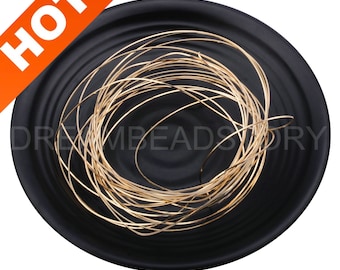 1-50 Yards Square Wire for Jewelry Making, 14K Real Gold Plated Hard Flat Rectangle Wire for Stamping (18/ 20/ 22 gauge)