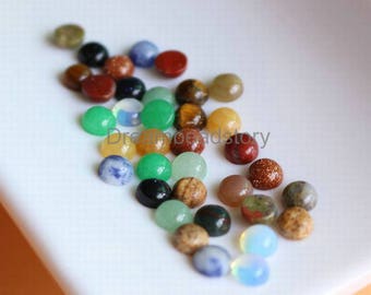 10-100 stuks geen gat 4mm kleine cabochons voor oorbel het maken van platte achterkant edelsteen Cabochons kleine zaadcabines veel benodigdheden