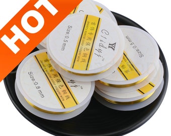 2-20 Spools Premium Non Tarnish Yellow Brass Wire 28 26 24 22 20 18 Gauge Crochet Wire for Jewelry Making (Half Hard)